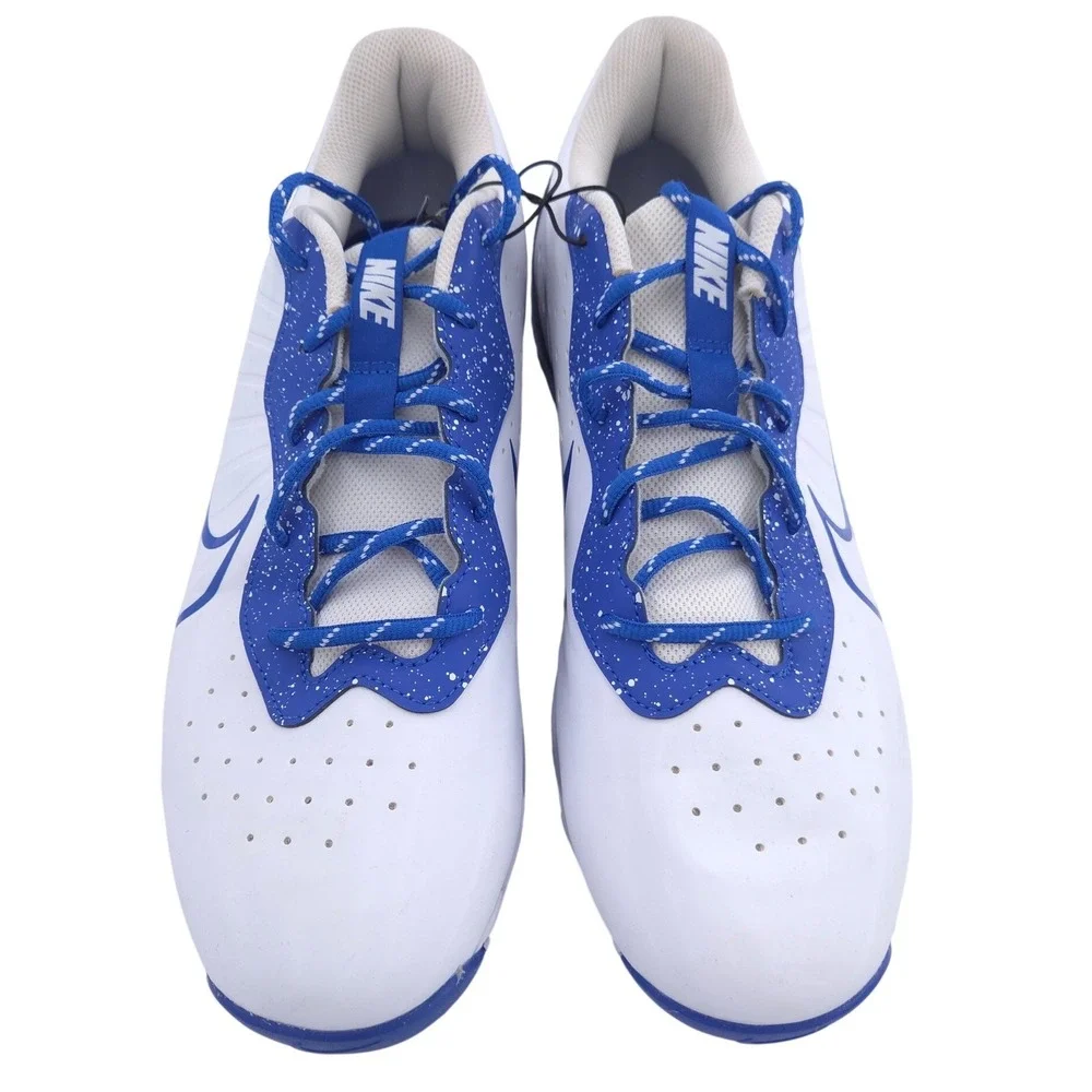 Nike Alpha Huarache 4 Keystone Baseball Cleats Men 13 White Blue Fastflex Molded